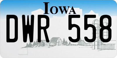 IA license plate DWR558