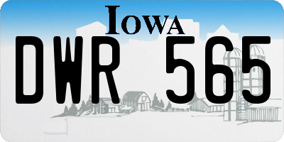 IA license plate DWR565