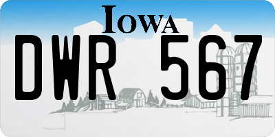 IA license plate DWR567