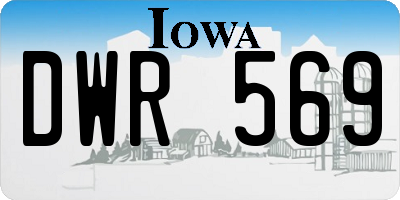 IA license plate DWR569