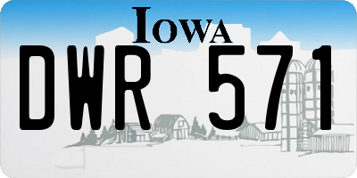 IA license plate DWR571