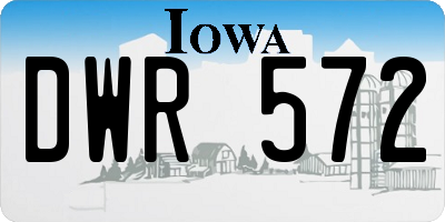 IA license plate DWR572