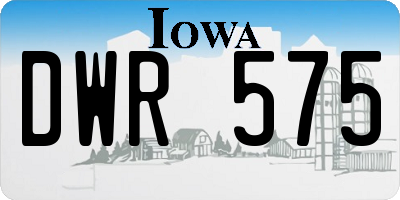 IA license plate DWR575