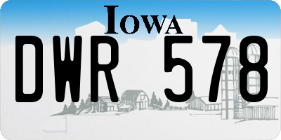 IA license plate DWR578