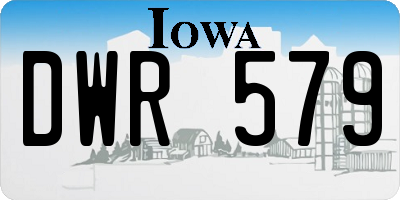 IA license plate DWR579