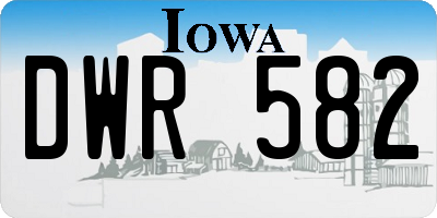 IA license plate DWR582