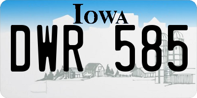 IA license plate DWR585