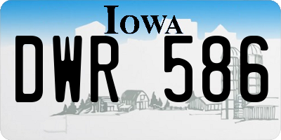 IA license plate DWR586