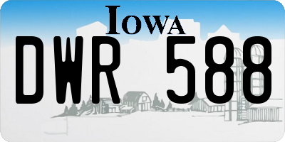 IA license plate DWR588