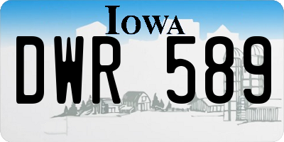IA license plate DWR589
