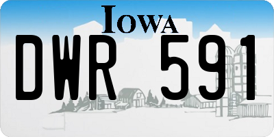 IA license plate DWR591