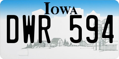 IA license plate DWR594