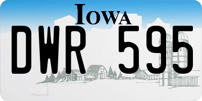 IA license plate DWR595