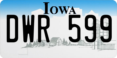 IA license plate DWR599