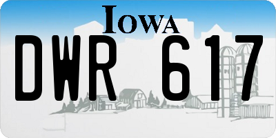 IA license plate DWR617