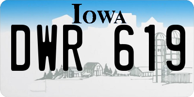 IA license plate DWR619