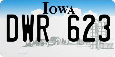IA license plate DWR623