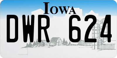 IA license plate DWR624
