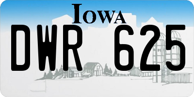 IA license plate DWR625