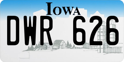 IA license plate DWR626