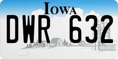 IA license plate DWR632