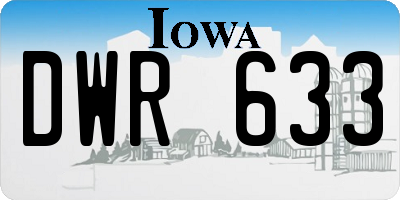IA license plate DWR633