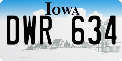 IA license plate DWR634