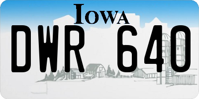 IA license plate DWR640