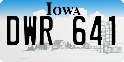 IA license plate DWR641