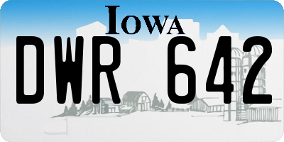 IA license plate DWR642