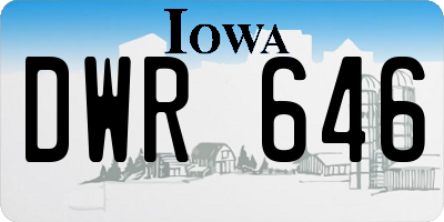 IA license plate DWR646