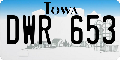 IA license plate DWR653