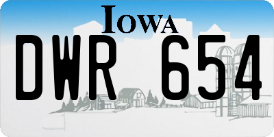 IA license plate DWR654