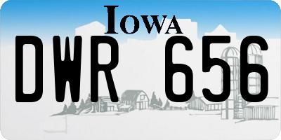 IA license plate DWR656