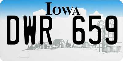 IA license plate DWR659