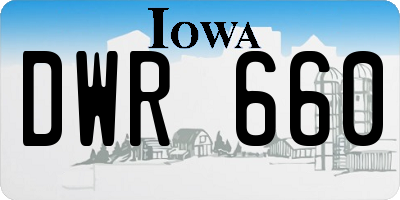 IA license plate DWR660