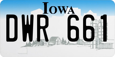 IA license plate DWR661