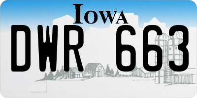 IA license plate DWR663