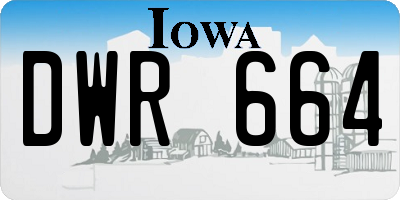 IA license plate DWR664