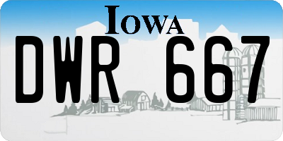 IA license plate DWR667