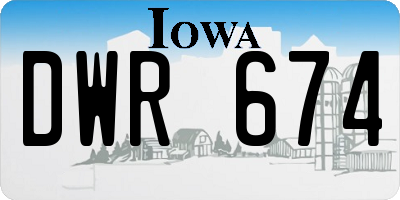 IA license plate DWR674