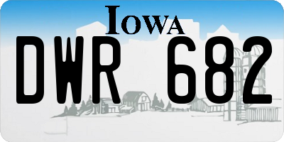 IA license plate DWR682