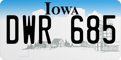 IA license plate DWR685