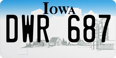 IA license plate DWR687