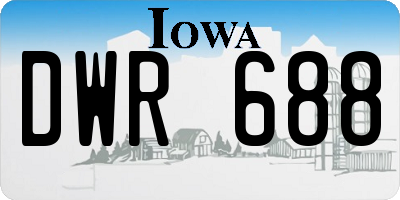 IA license plate DWR688