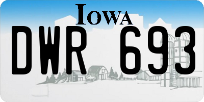 IA license plate DWR693