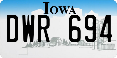 IA license plate DWR694