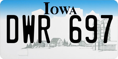 IA license plate DWR697