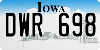 IA license plate DWR698