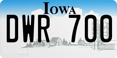 IA license plate DWR700